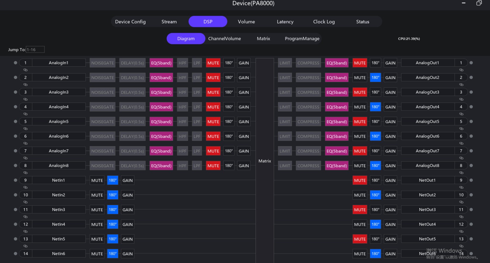 8x8 Digital Matrix with Remote Paging Mic & Remote Panel PA-8000 / PA ...